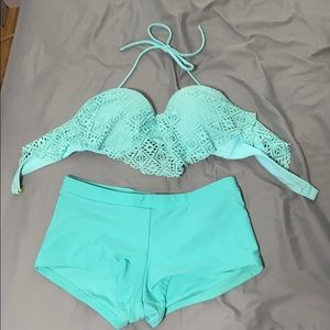 Teal bathing suit
